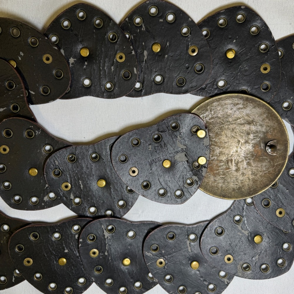 Brown Faux Leather Wide Boho Statement Belt with‎ Ornate Medallion Buckle SM - Picture 7 of 9
